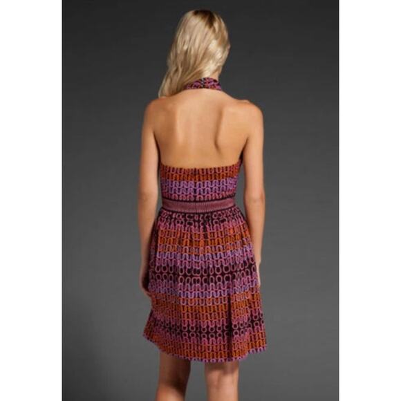 Trina Turk Womens 8 Blank Pink Orange Campania Silk Halter Mini Dress NEW - Picture 2 of 8